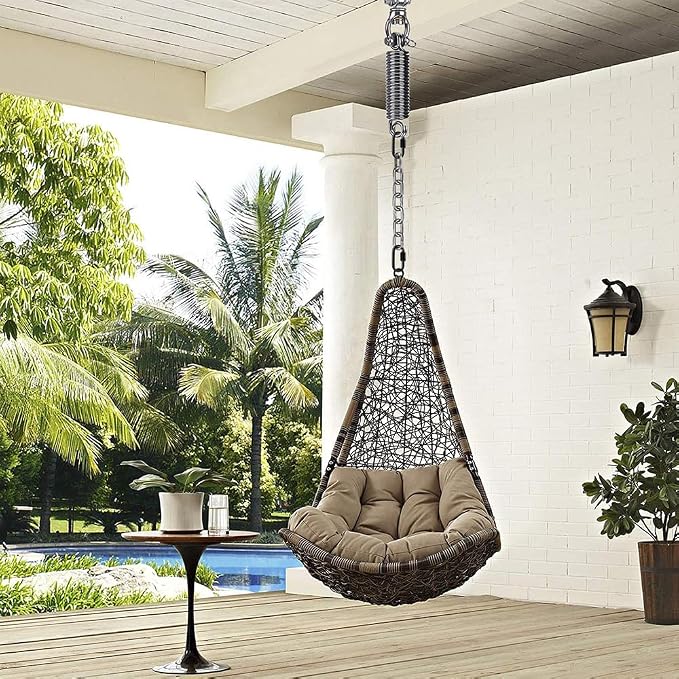 SELEWARE Hammock Chair Hanging Kit, Stainless Steel Bearing Swing Hanger with Heavy Duty Spring and Chain, Ceiling Mount for Hanging Indoor Outdoor Swing, Hammock Chair, Heavy Punching Bag