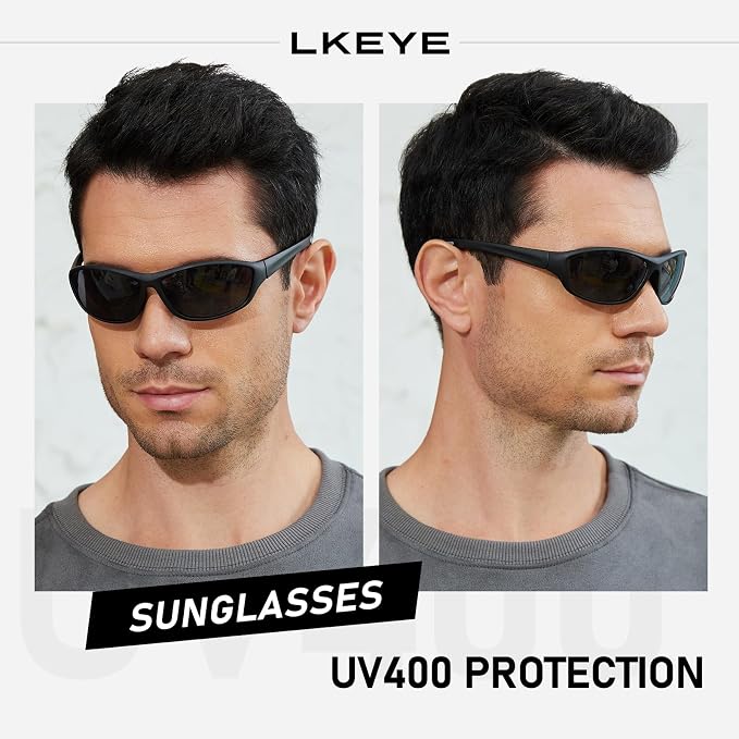 LKEYE Bifocal Reading Sunglasses Men Women Sports Style Sun Reader Wrap Around Build-In UV Protection Driving glasses LK6092