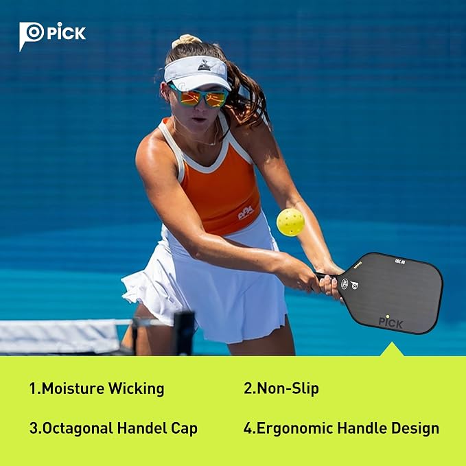 PiCK RP700 Professional Raw Carbon Fiber Pickleball Paddles, 16mm Polypropylene Honeycomb Core Improves Pickle Ball Placement and Control, USA Pickleball Approved (RP700)