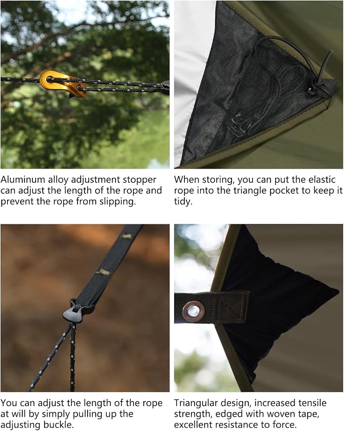 Camping Hammock with Mosquito Net and Tent Tarp, Lightweight Hanging Hammocks Tree Straps, All-in-one Fast Open Hammock for Outside, Hiking, and Travel