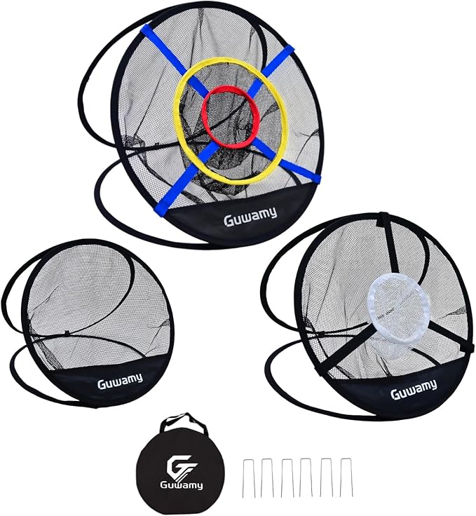 Set of 3 Golf Chipping Nets (3 Sizes) - Pop-Up Practice Targets for Indoor & Outdoor