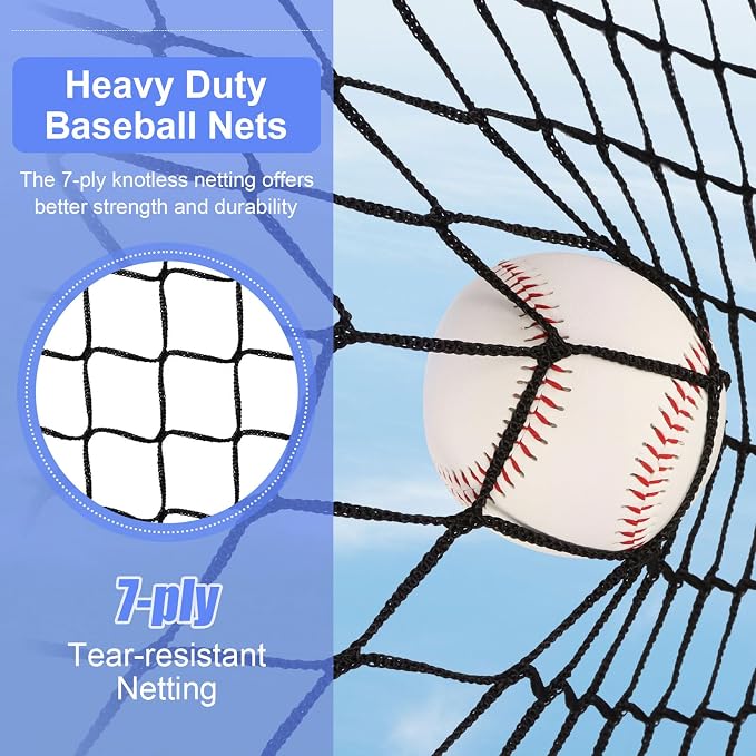 6'X6' Baseball Softball Practice Net,Pitching Net,Batting Net,with Bonus Strike Zone,Target and Bow Frame,for Hitting,Pitching,Catching