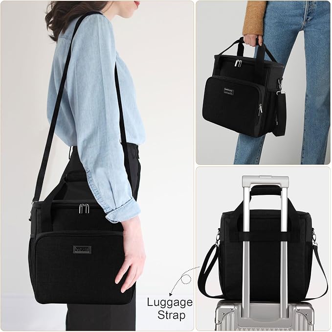 BAGLHER Coffee Maker Travel Bag Compatible with Keurig K-Mini, Keurig K-Express, Keurig K-Iced or Other Accessories, Portable Coffee Maker Case with Shoulder Strap for Travel, Black