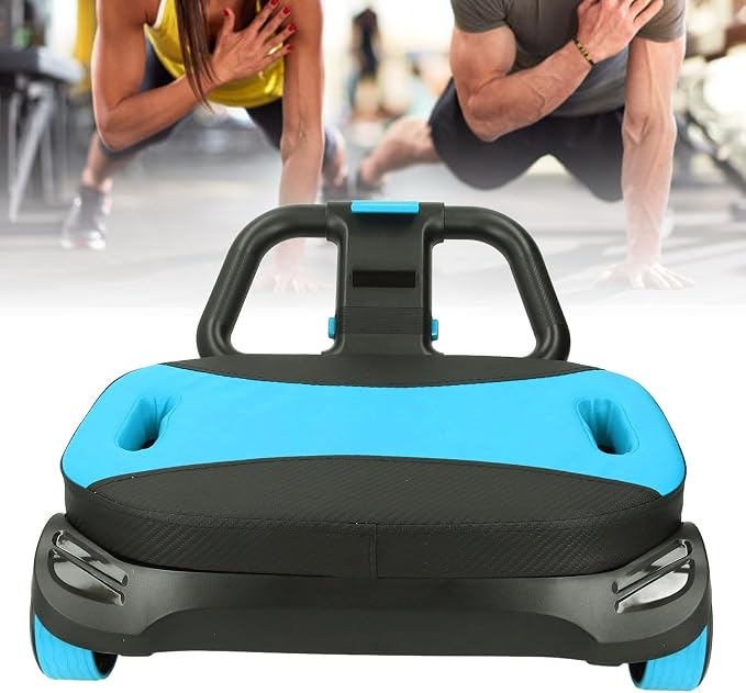 Wheel, Foldable Dual Handle Auto-Rebound Abdominal Wheel for Core Workout, Home Gym Equipment for Men and Women, Black Blue