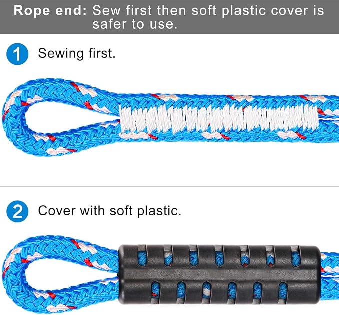 BeneLabel 2 Pcs Tree Swing Rope, 19 inch, Hammock Tree Swing Hanging Strap, Heavy Duty Hook, for Indoor Outdoor Swing Hammock Playground Set Accessories, Blue