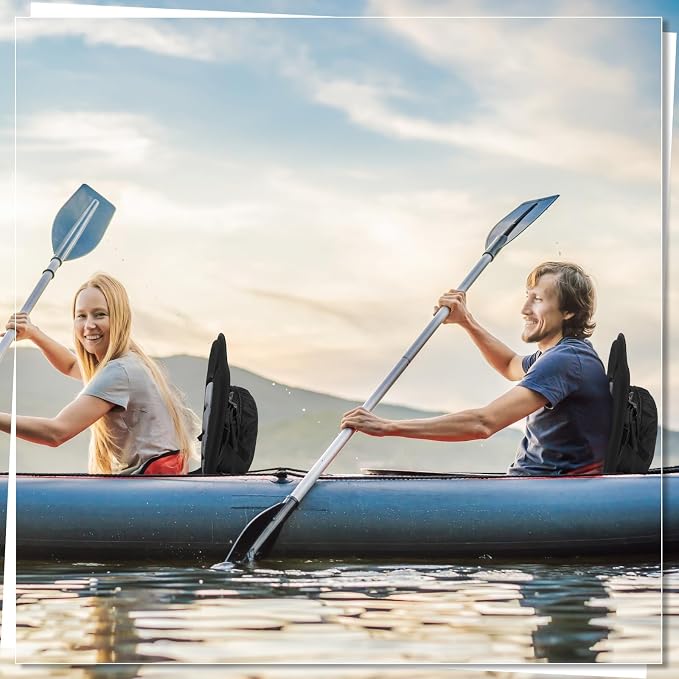 Lewtemi Thicken Kayak Seat with Back Support Canoe Paddle Board Seat with Detachable Storage Bag Adjustable Sit on Top Paddleboard Cushion for Kayaking Canoeing Rafting