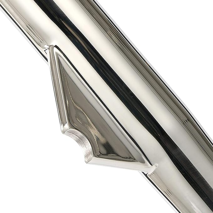 Amarine Made 2-Pack Stainless Fishing Rod Holder Angeled and Flared with Liner - 1/3" Coped Blade, 1-3/4" Inner Diameter White Liner