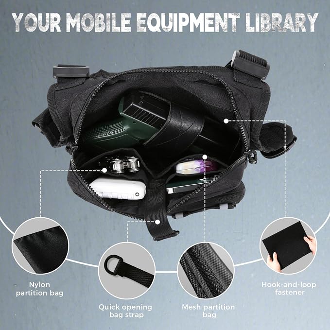 koculemi Outdoor Sports Chest Bag for Men, Chest Vest Holster Fits Most Pistols, EDC Travel Chest Pack for Running, Hiking