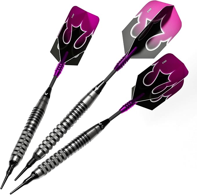 Viper Shot King Soft Tip Darts, 80% Tungsten 20 Grams, Professional Darts Plastic Tip Dart Set for Electronic Dartboard, Includes Nomad Case and Dart Accessories