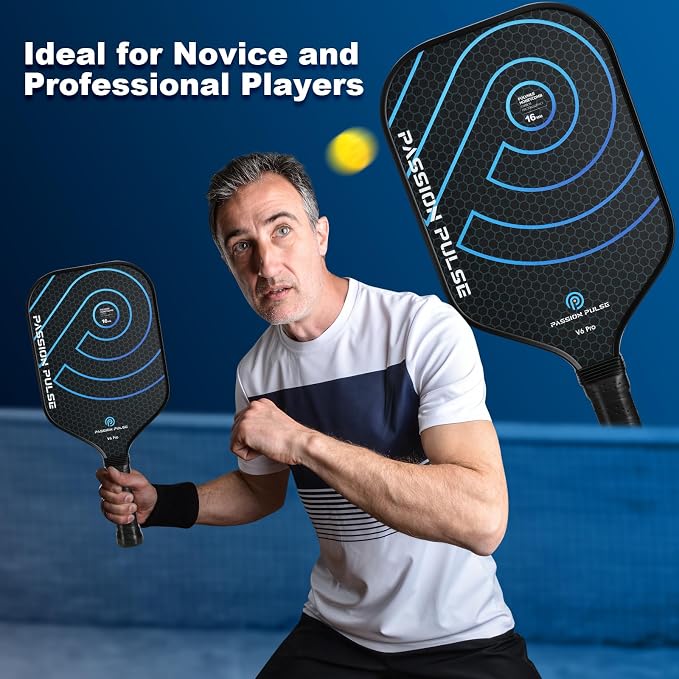 Pickleball Paddles 2026,Carbon Fiber Pickleball Paddle,16mm T700 High Grit & Spin, Professional Pickle Ball Paddles Set Designed for Ultimate Spin & Consistency