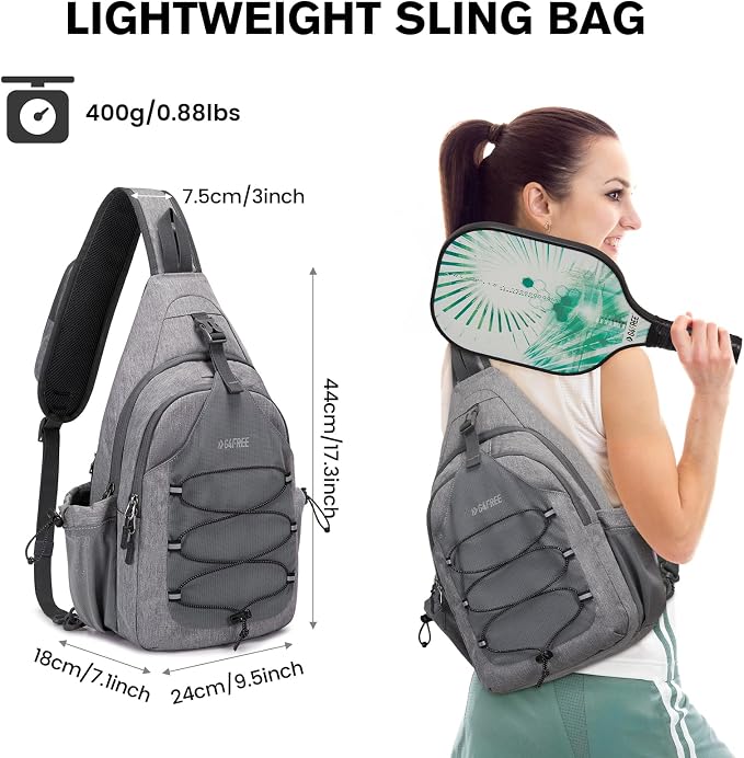 G4Free Pickleball Bag, Crossbody Sling Bag for Men Women, Pickleball Backpack, Pickle Ball Paddle Bag Gifts for Sports