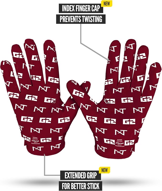Nxtrnd G2 Pro Football Gloves, Men's Ultra Sticky Elite Receiver Gloves
