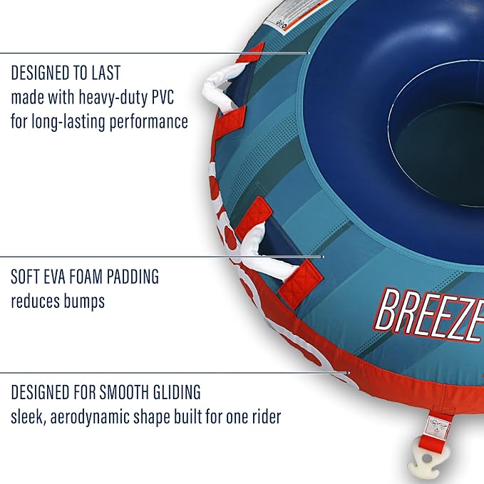 Paradise Water Sports - Breeze Water Towable Tube for Boating - 1 Rider