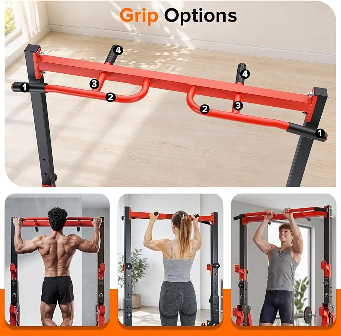 700LBS Foldable Power Tower Pull Up Bar - Multi-function Power Tower Dip Station with Adjustable Height for Home Gym, Portable Free Standing Strength Training Equipment for Indoor & Outdoor