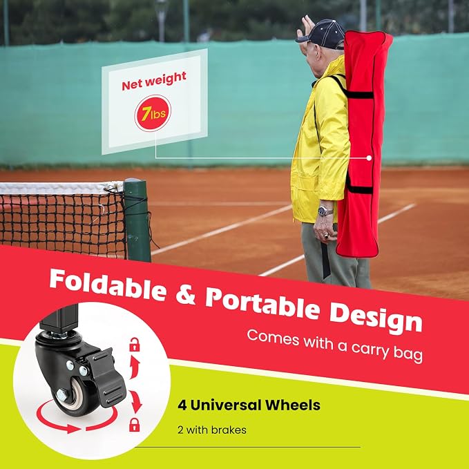 Tennis Ball Hopper Cart with Wheels, Portable Tennis Ball Basket Holds 150 Balls, Collapsible Aluminum Tennis Basket for Balls Pickup, Pro Sports Teaching Cart for Tennis Pickleball Baseball