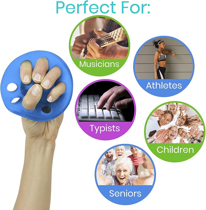 Vive Finger Exerciser Strengthener (3 Pack) - Hand Therapy Equipment for Grip Strength - Extensor Forearm Trainer Kit - Occupational Stretcher Balls for Fingers, Arthritis, Carpal Tunnel, Guitar