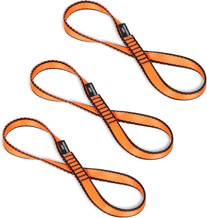 18MM Nylon Climbing Sling Runner - 23KN CE2008/EN566 Certified Outdoor Climbing Webbing for Rock Climbing, Rappelling, Mountaineering, Swing Gear, Outdoor Adventures & Emergency Anchoring