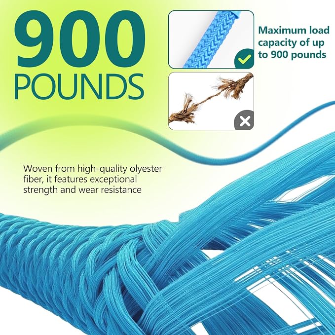 Adjustable Tree Swing Rope (2 Pack) Tree Swing Straps - Suitable for Outdoor Swings, Hammocks, and Amusement Parks Rope Extensions - Length 5.9 FT (71") (Blue)