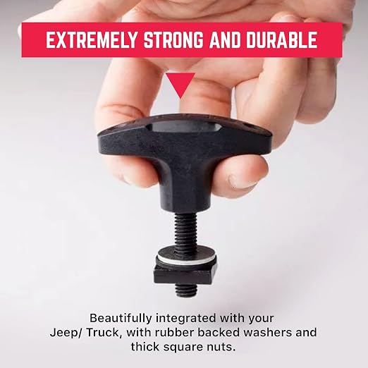 GPCA - Quick-Release Tie Down Anchors D-Ring Set W/Screw Nuts, Top Removal Lift, Jeep Wrangler Accessories for 4xe, JL, JK and 2007-2025 Models, Hard top Removal Cargo Tie Downs & Hooks 6 pack (black)