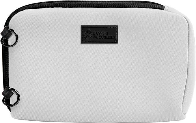 Posh Pickler Clip-On Expandable Neoprene Pouch with Zipper, Weather-Resistant Design, Secure Storage for Keys, Card, Compatible with Crossbody Paddle Cover & Strap, pickleball gifts 7.7" L x 5" W