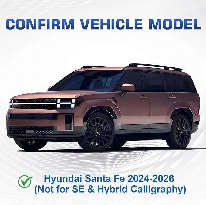 Roof Rack Cross Bars Compatible with Hyundai Santa Fe 2024-2026, 300LBS Heavy Duty Adjustable Aluminum Cargo Bar for Rooftop Carrier, Cross Bars for Luggage, Kayak, Canoe, Bike, Snowboard