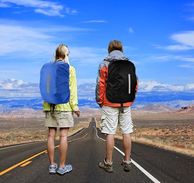 2 Pack Waterproof Rain Cover for Backpack,Backpack Rain Cover with Reflective Strip,Rucksack Rain Cover for Bicycling/Hiking/Anti-Dust/Anti-Theft/Camping/Traveling/Outdoor Activities