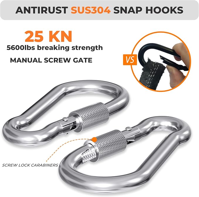 Swing Swivel, YARKOR Safety Rotational Device Hanging Accessory, 30KN 360° Rotational Device for Web Tree Swing, Rock Climbing, Hanging Hammock, Aerial Dance