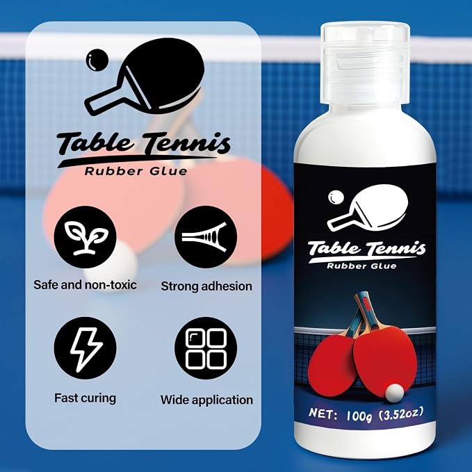 Table Tennis Glue, Perfect for Assembling Table Tennis Ping Pong Paddle, Comes with 8 Sponges to Easily Replace Table Tennis Rubber