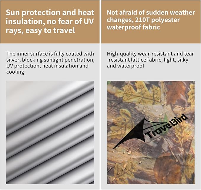 Camping Hammock Tent with Mosquito Net and Sunshade, Extra Large for 2 Person, Lightweight Hanging Hammocks Tree Straps, Bivvy Ground Tent for Outside, Hiking, and Travel