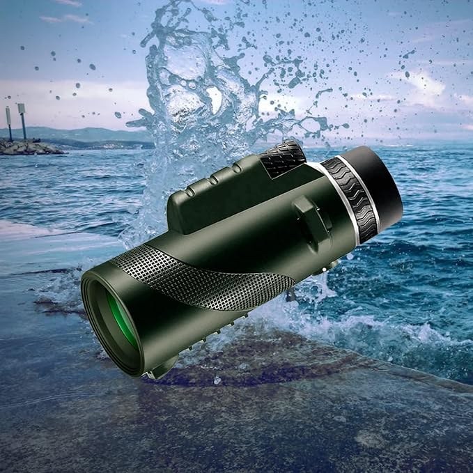 Monocular-Telescope 80x100 HGH Powered Monoculars High Definition forAduts High Powered with HD BAK4 Prism Smartphone AdapterTelescope Hunting Wildlife Bird Watching Travel Camping Hiking-Green