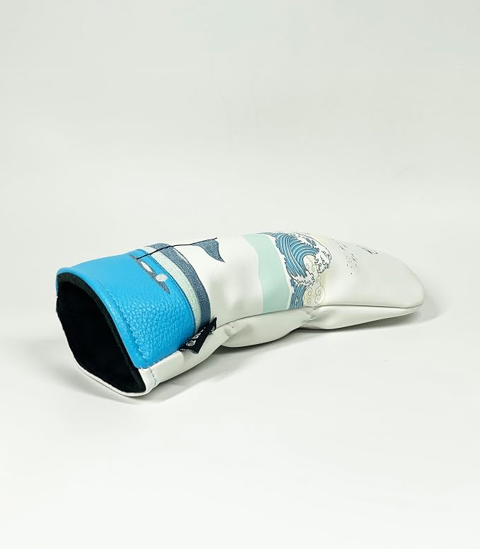 Golf Headcover for Hybrids and Fairway Woods Premium Leather Head Cover. Digitally Printed and Embroidered Design.
