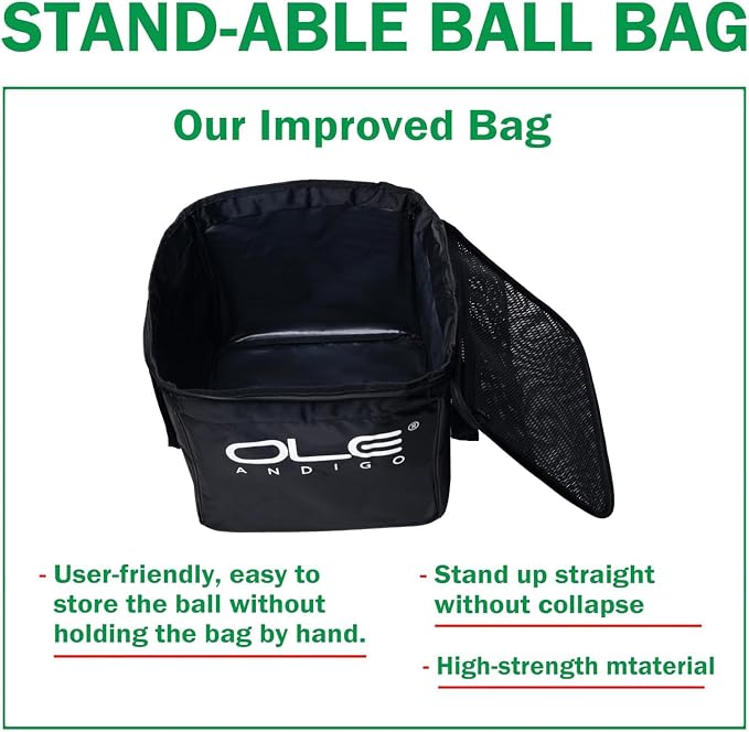 Tennis Ball Hopper Ball Cart, Can Hold 165 Balls Tennis Basket, Foldable and Disassembled Comes Pickleball Hopper with Storage Bag,Suitable for Tennis/Pickleball/Baseball/Softball