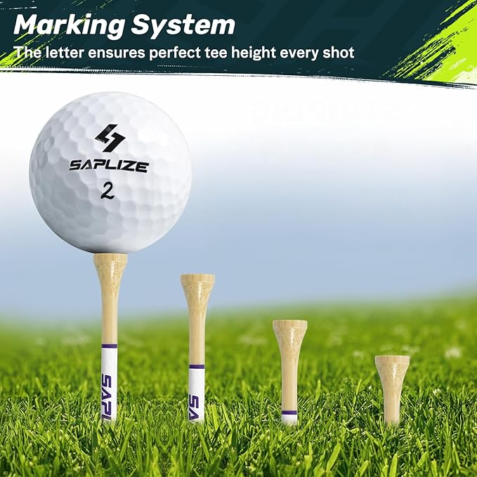 SAPLIZE Father’s Day Golf Gift for Dad – 4/10 Pack (80/200pcs, 3 1/4'') Bamboo Golf Tees Set, Gift-Ready Packaging, Funny Golf Accessories for Men, Golf Lovers & Weekend Players