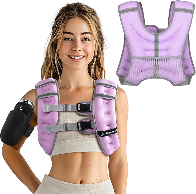 Weighted Vest Weight Vest for Men Women Kids Weights Included with Reflective Stripe, Body Weight Vests Adjustable for Running, Workout, Jogging, Walking
