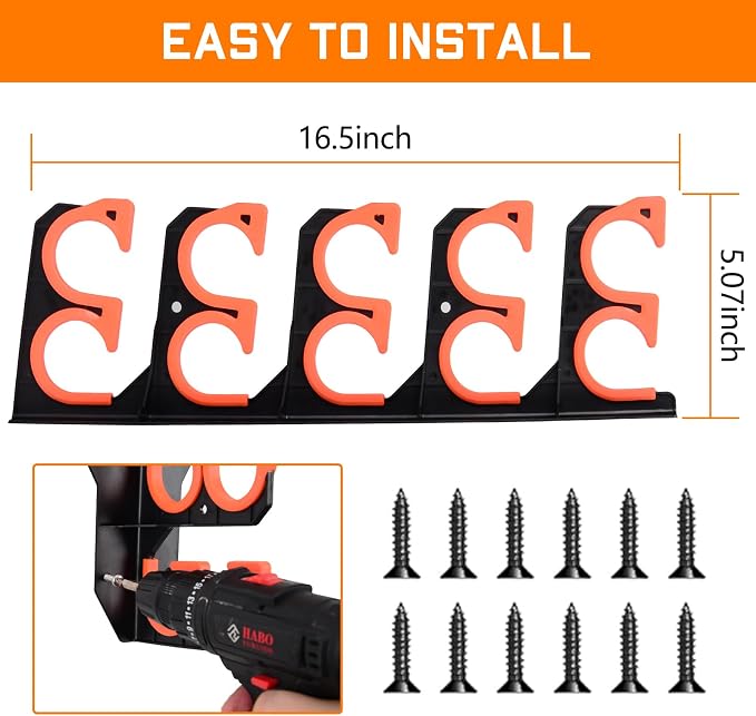 Hikeen Fishing Rod Holders, Fishing Pole Holders for Garage, Wall or Ceiling Mounted Fishing Rod Rack Holds Up to 10 Rods（1 Pack）