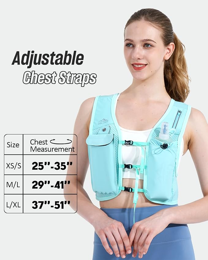 Zelvot Running Vest for Women Men, Adjustable Running Phone Holder Vest, USA Original Patent, Running Hydration Vest with 500ml Soft Flask, Reflective Running Backpack for Hiking Cycling