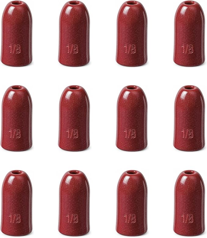 12 Pack Tungsten Bullet Fishing Weights, Insert Free Worm Sinkers, 1/8 3/16 1/4 3/8 1/2 oz