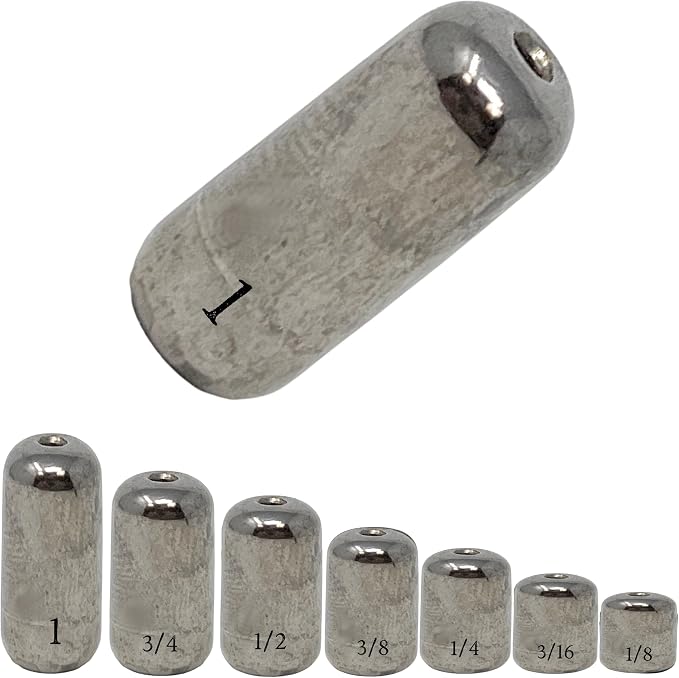 Reaction Tackle Tungsten Barrel Weights - Egg Shaped Sinkers for Carolina Rig Bass Fishing - Freshwater & Saltwater - Size Stamped