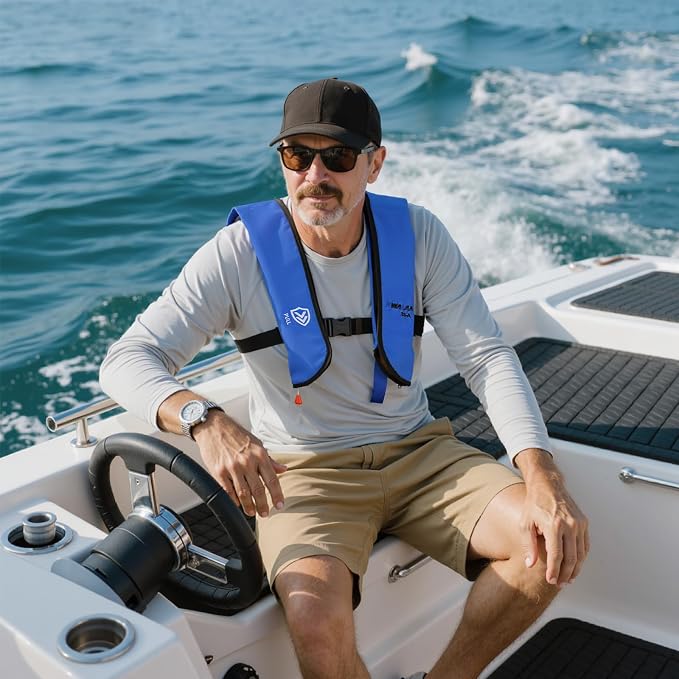 Automatic Inflatable Life Jacket | Inflatable PFD Jackets for Adults|Kayak Life Vest | for Outdoor Water Sports | Fishing Sailing | Jet Skiing | Supports up to 330 lbs