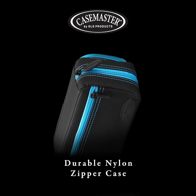 Casemaster Plazma Pro, 6 Dart Case for Soft and Steel Tip Darts, Features Large Front Mobile Device Pocket, Built-In Storage Tubes and Pockets for Flights, Tips, Shafts, and Personal Items