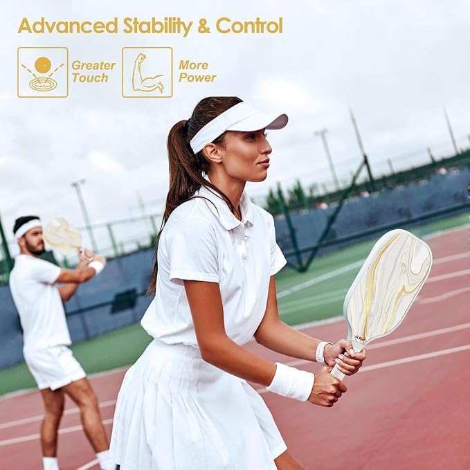 Composite Pickleball Paddle with Cover for Women, Graphite Carbon Fiber Polypropylene Honeycomb Core Pickleball Racquet Gift for Mother Wife Grandmother Girlfriend