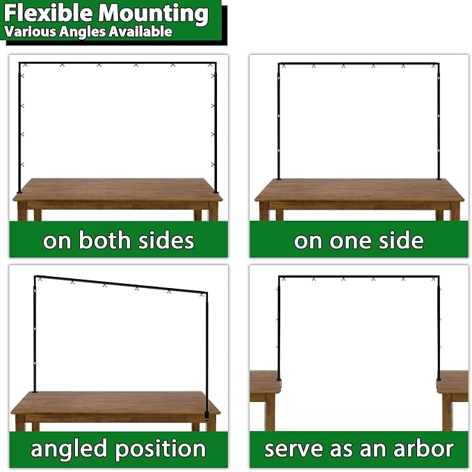 Over The Table Rod Stand with Clamps - Adjustable Table Arch Stand, Metal Table Rod for Wedding, Birthday, Halloween, and Christmas Decorations (29"-97" Length, 26"-42" Tall, Black)