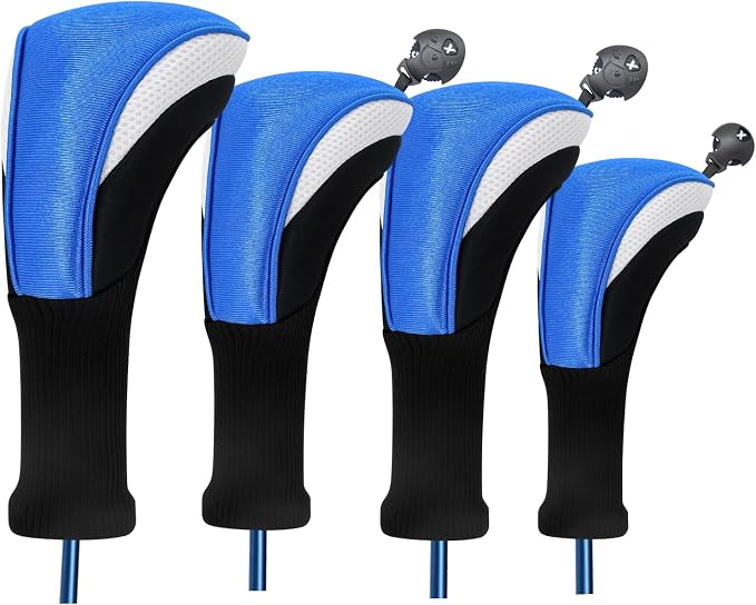 Wood Headcover Golf Club Covers Driver Headcovers Nylon Head Covers Designed to Fit All Woods - 3/4/5/6 Pack/Set Golf Accessories Suitable for Men and Women