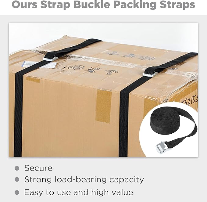 Riakrum 15 Pack 12 Feet Lashing Straps Adjustable Kayaks Tie Down Cam Buckle Straps with Buckles up to 250lbs for Cargo, Luggage, Motorcycles, Truck, Car Roof Rack, Sup Surfboard(Black)