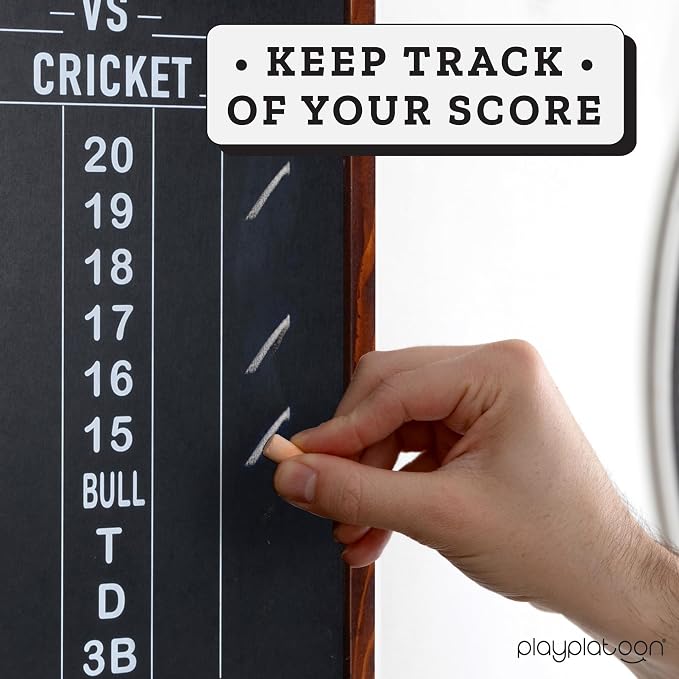 Play Platoon Dart Scoreboard & Darts Holder Wall Mount - Wood Score Board, Professional Darts Accessories, Dart Holder