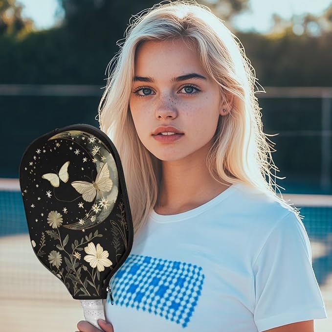 Pickleball Paddle Covers Only for Men and Women Zipper Closure Protection and Decoration