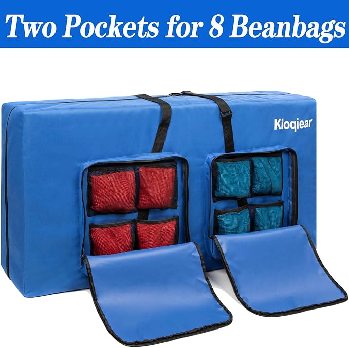 Cornhole Carrying Case - Fits 4' x 2' Regulation Size Board, Heavy-Duty Cornhole Boards Bag with Protective Padded Foam and Two Large Pockets for Outdoor Games