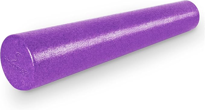 ProsourceFit High Density Foam Rollers 36 - inches long,Firm Full Body Athletic Massage Tool for Back Stretching, Yoga, Pilates, Post Workout Muscle Recuperation, Purple