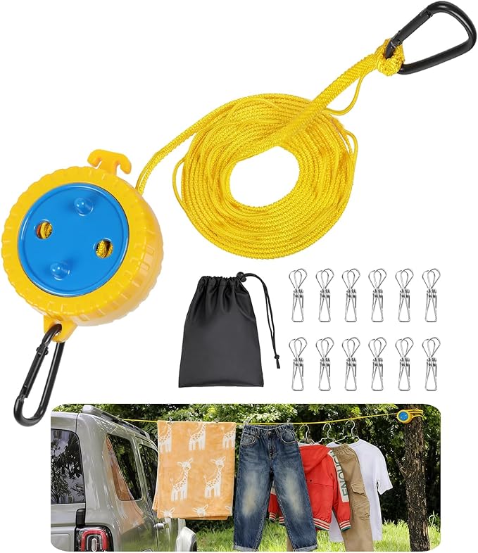 Retractable Camping Clothesline, Portable Travel Clothes Line