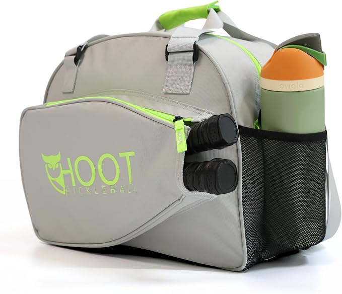 HootPickleball - Pickleball Backpack - Sports Equipment Organizer for Men & Women - Paddle Tennis Bag with Adjustable Strap - Dual Compartment - Light Grey - 15.8L